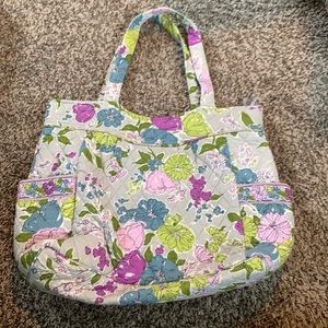 Vera Bradley Watercolor zip tote EUC medium to large tote bag